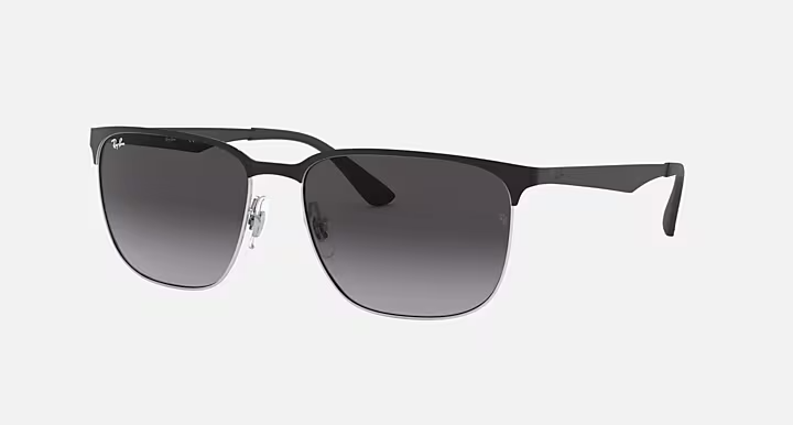 Ray Ban RB3569 Polished Black on Silver /w Grey Gradient Lenses