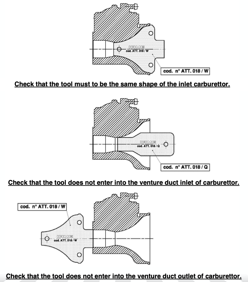 ATT-018/W IAME Swift Carburetor Venturi Inlet & Outlet Profile