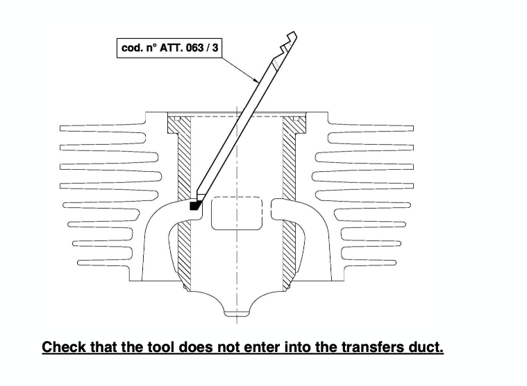 ATT-063/3 IAME KA100 "NO GO" Gauge for Inlet, Exhaust, & Transfers Width