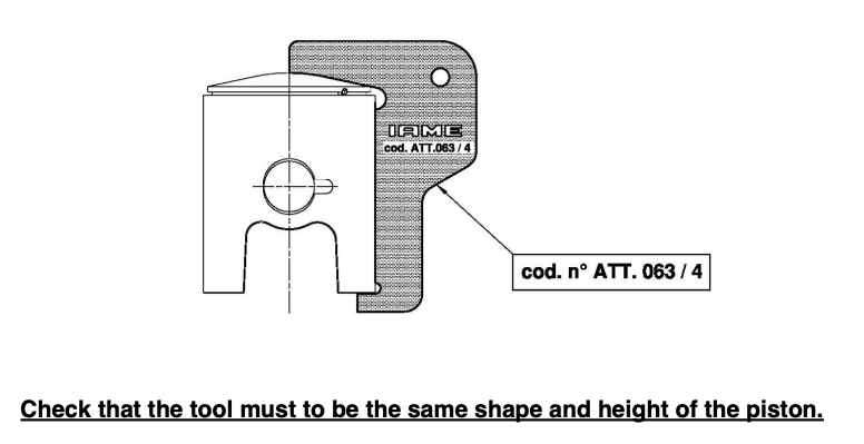 ATT-063/4 IAME KA100 Piston Dome Shape & Height Template