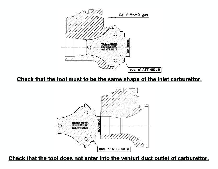 ATT-063/8 IAME KA100 Carburetor Venturi Inlet & Outlet Profile