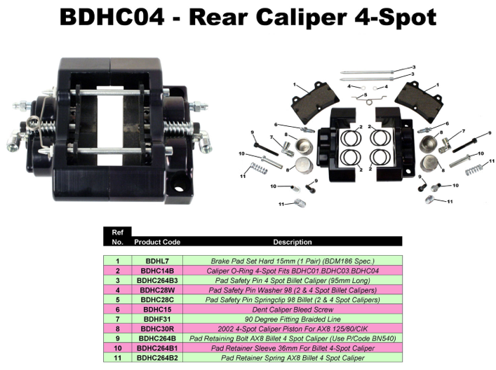 Arrow Rear Brake Caliper Piston - 4 Spot