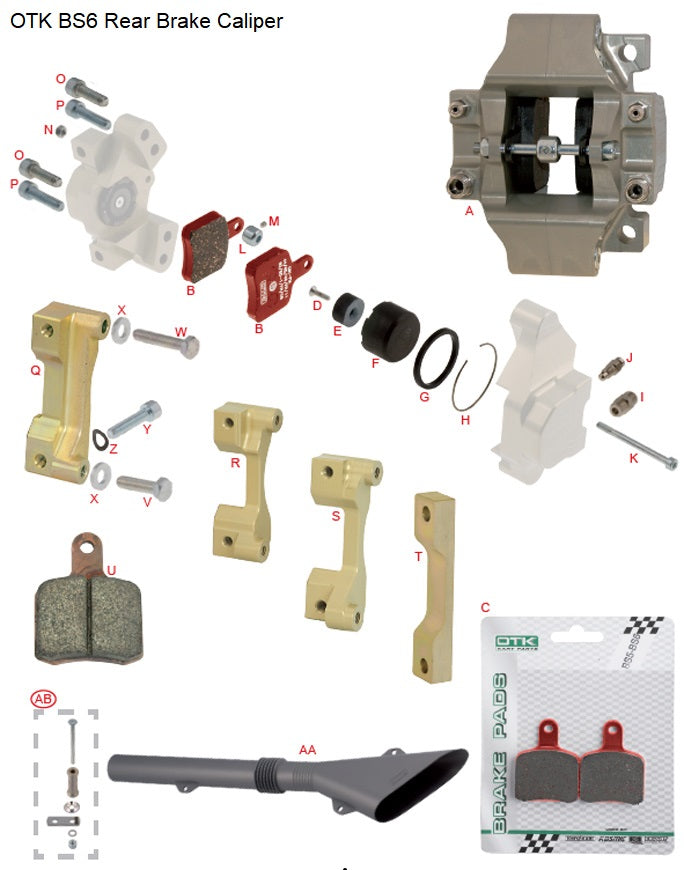 OTK BS6 Complete Rear Brake Caliper